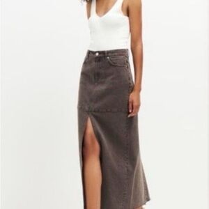 Reformation High Rise Brown denim skirt